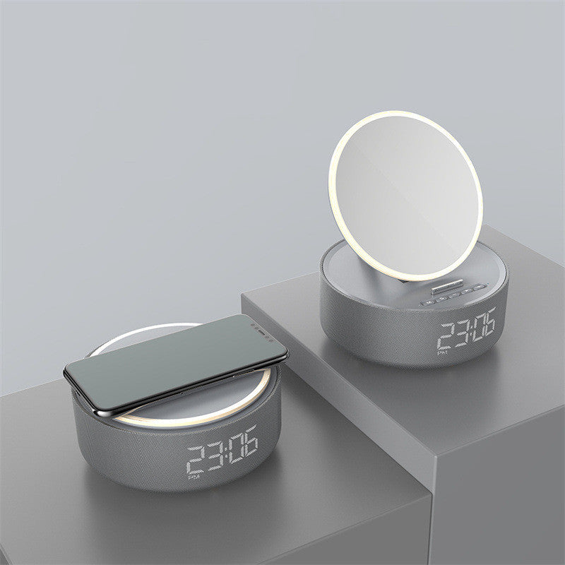 Mirror Desk Clock Speaker with Wireless Charging