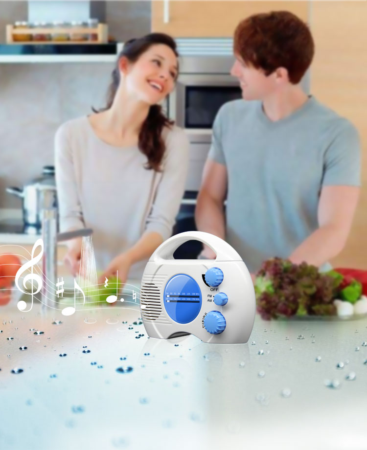 Portable Waterproof AM/FM Hanging Radio 1000mAh