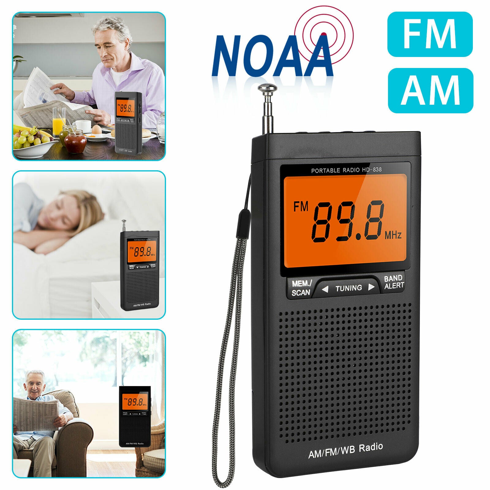 Compact AM/FM Auto-Tuning Pocket Radio