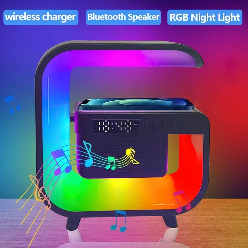 Mini Bluetooth Speaker with Clock and Atmosphere Light