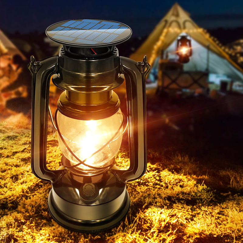 USB Rechargeable Solar Outdoor Camping Lantern with Vintage Design