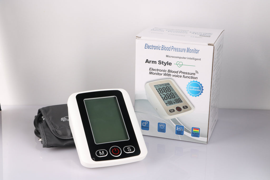 TriGlow Voice Arm BP Monitor – Large Screen & 3-Color Backlight