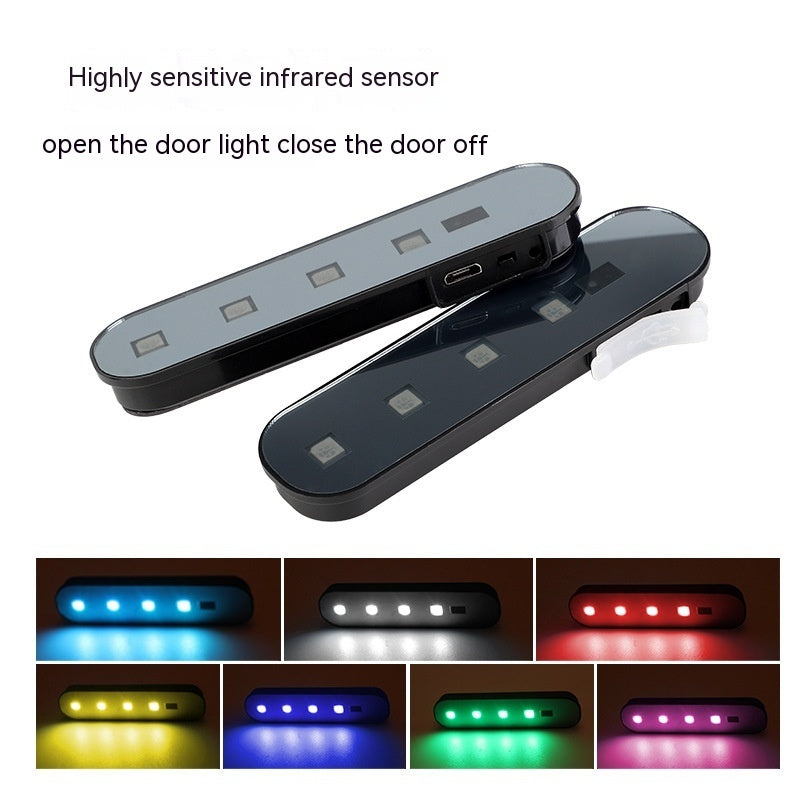 Magnetic Induction Car Door Courtesy Light with Colorful Glow
