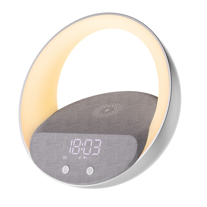 All-in-One Wireless Charging Clock Speaker with Ambient Light