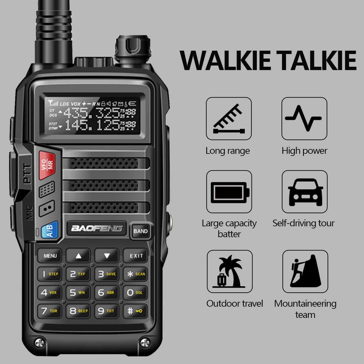 UV10R Outdoor FM Two-Way Walkie-Talkie for Self-Driving Trips