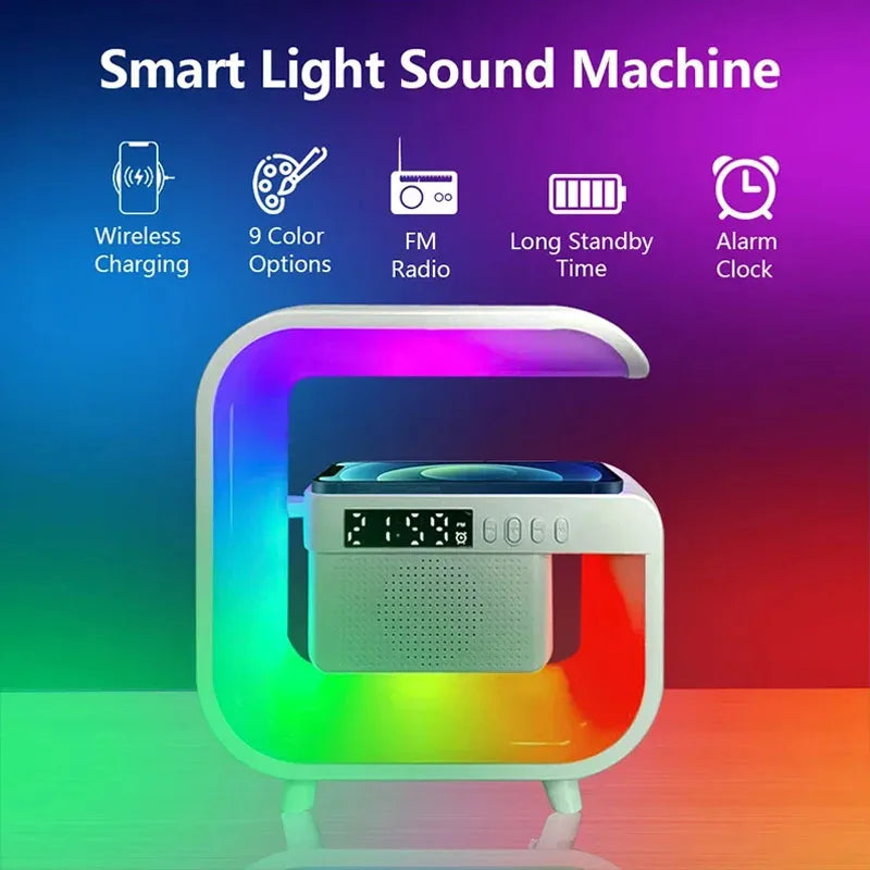 Mini Bluetooth Speaker with Clock and Atmosphere Light