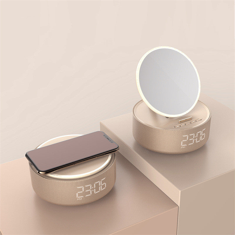 Mirror Desk Clock Speaker with Wireless Charging