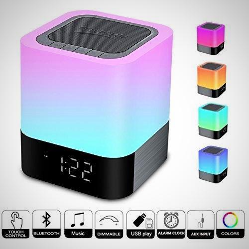 Night Light Bluetooth Speaker with Clock Display