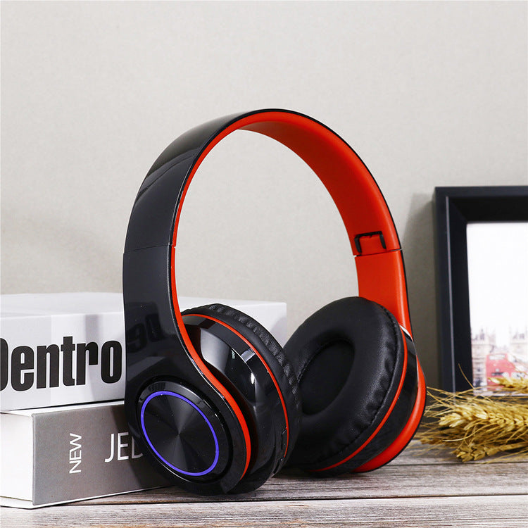 Foldable Wireless Headphones with CVC Noise Cancelling and LED Light