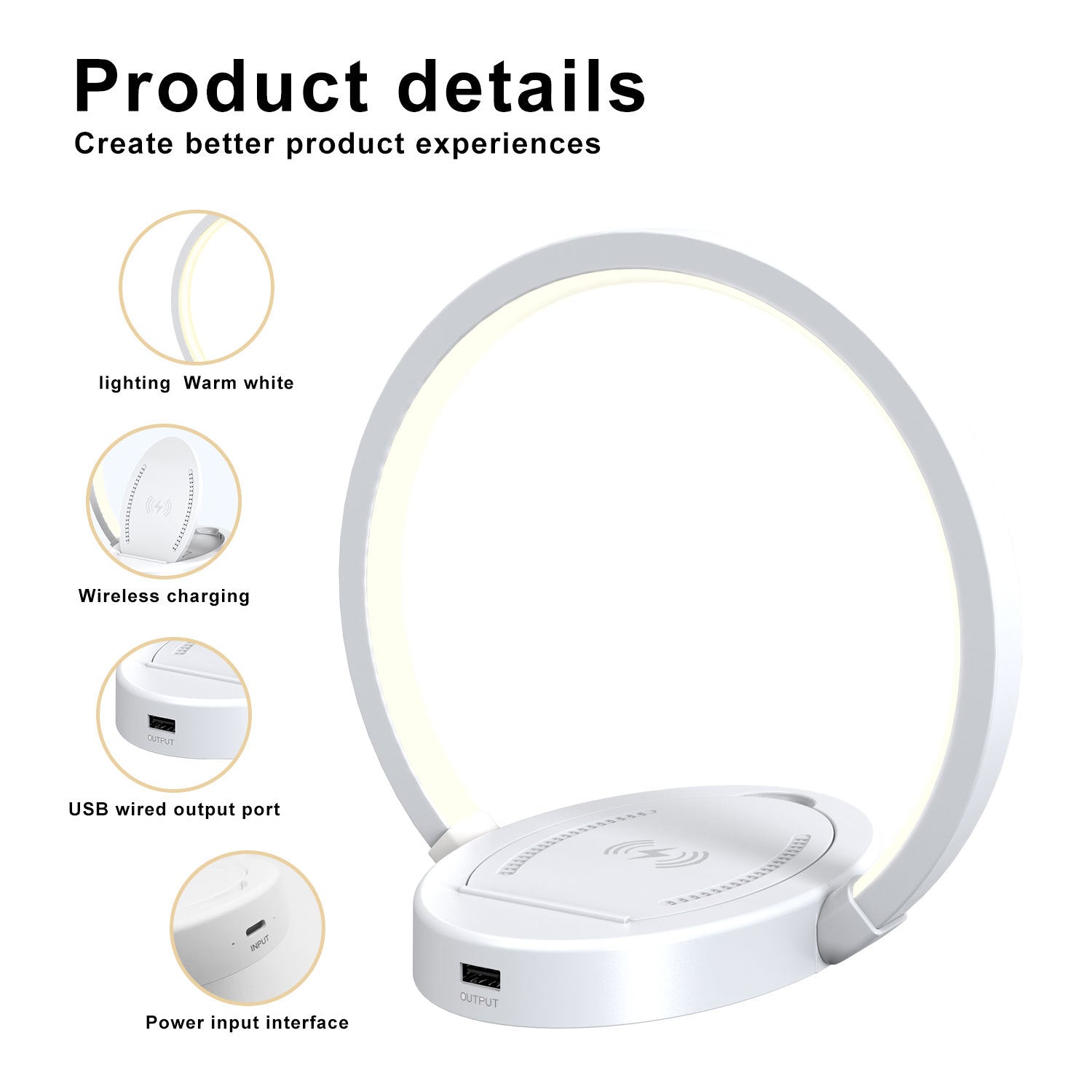 Adjustable Desk Lamp Speaker with Wireless Charging