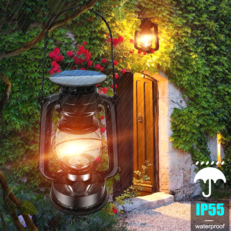 USB Rechargeable Solar Outdoor Camping Lantern with Vintage Design