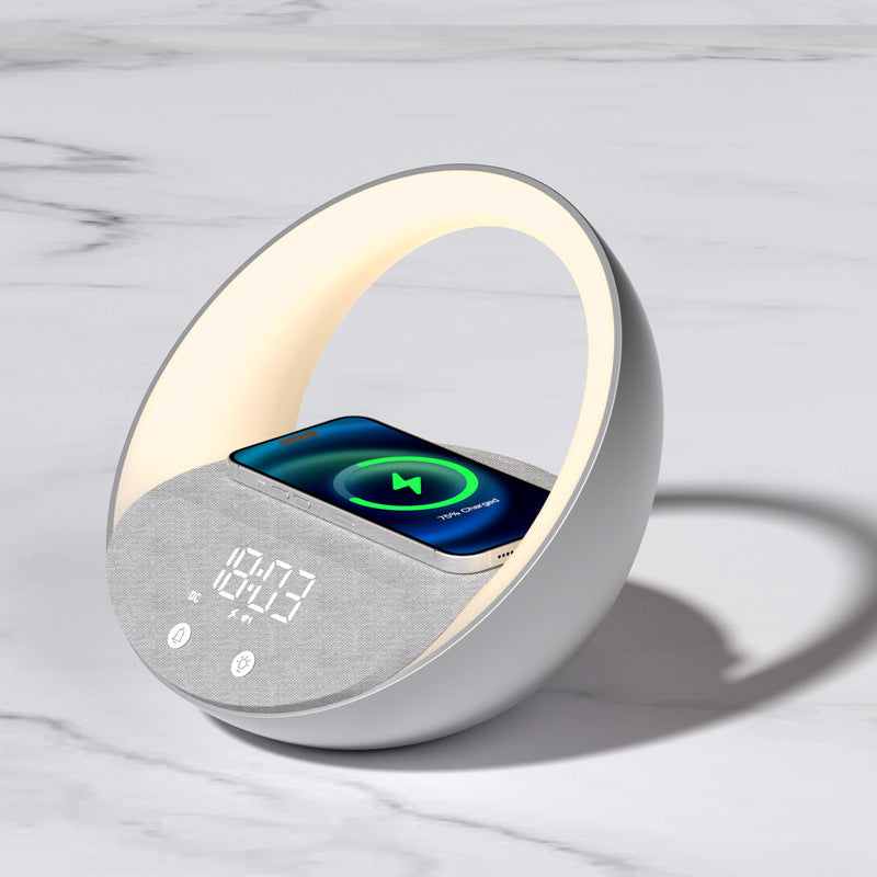 All-in-One Wireless Charging Clock Speaker with Ambient Light
