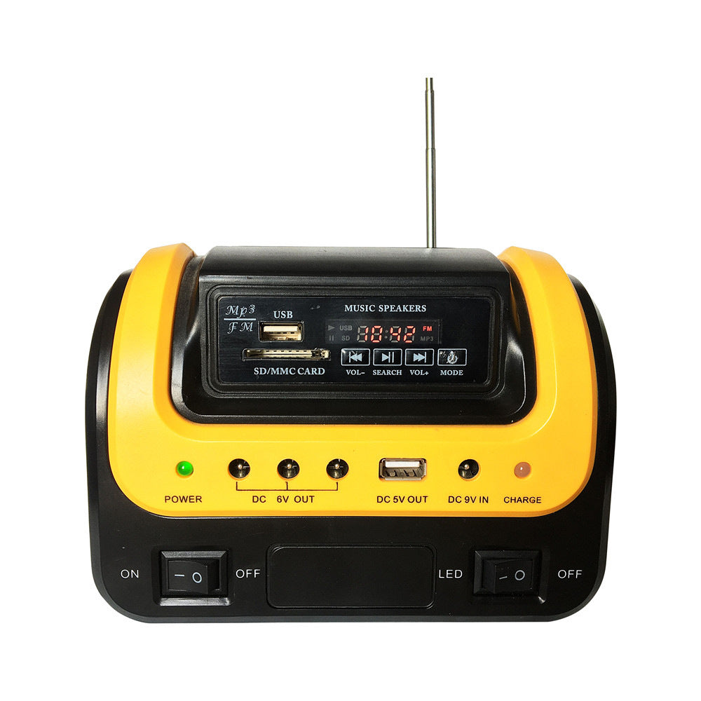 Solar-Powered Portable Bluetooth Radio with Utility Lamp