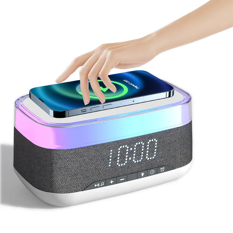 Smart Alarm Clock Speaker with Wireless Charging