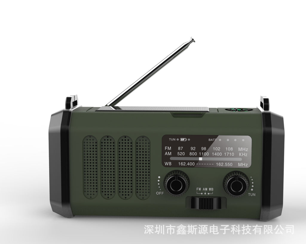Solar Charging FM/AM Emergency Radio Flashlight with Speaker and Compass