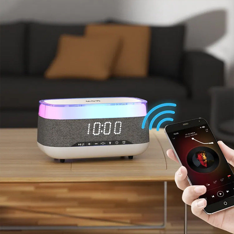 Smart Alarm Clock Speaker with Wireless Charging