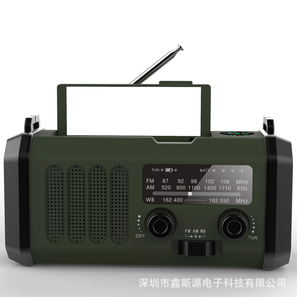 Solar Charging FM/AM Emergency Radio Flashlight with Speaker and Compass