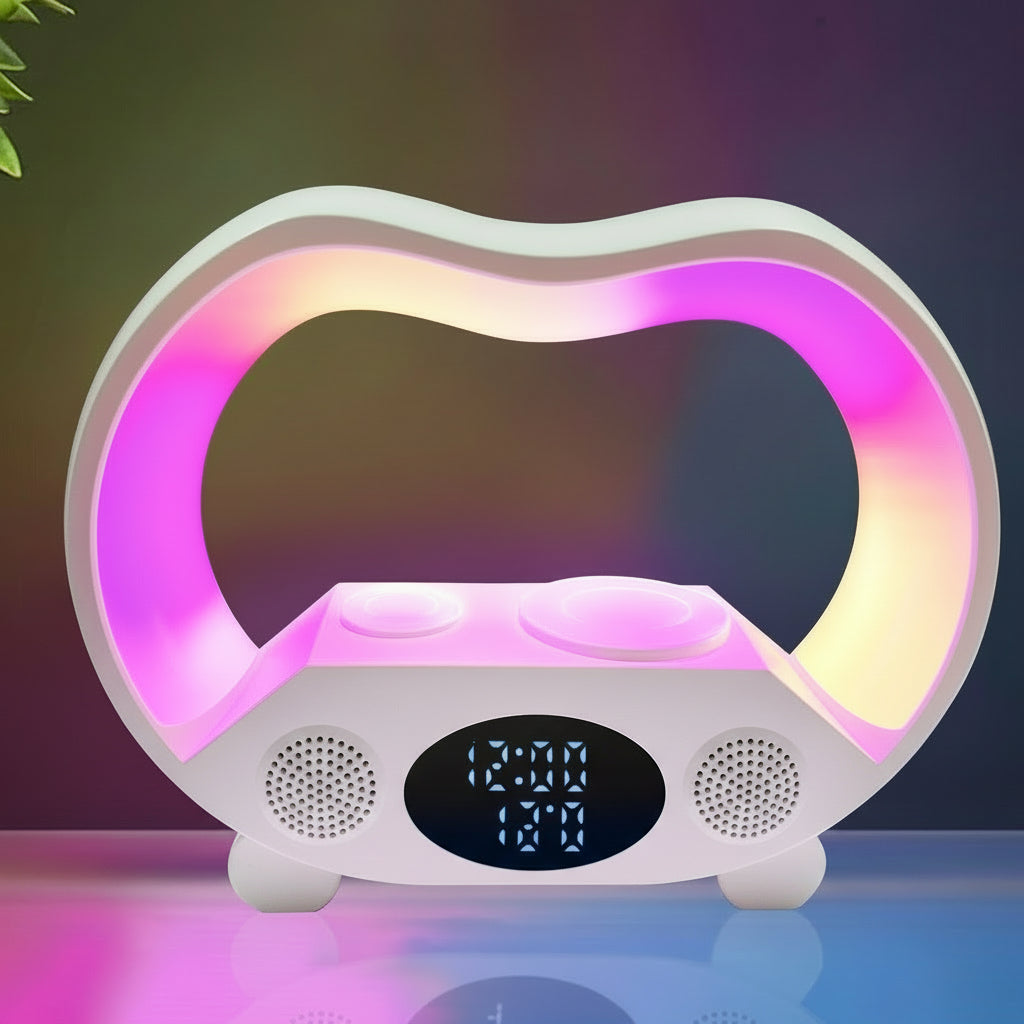 Smart LED Table Lamp Speaker with Wireless Charging