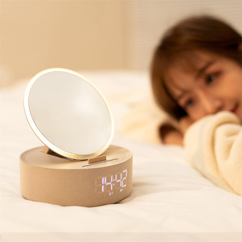 Mirror Desk Clock Speaker with Wireless Charging
