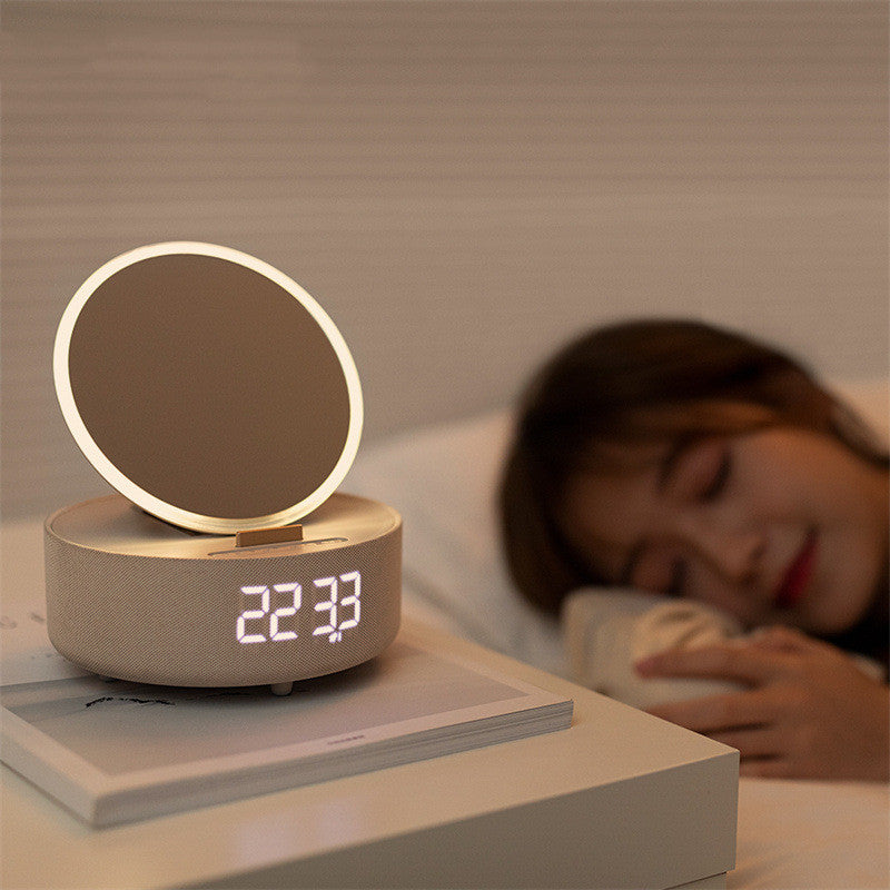 Mirror Desk Clock Speaker with Wireless Charging