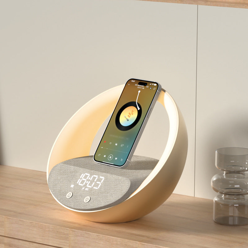 All-in-One Wireless Charging Clock Speaker with Ambient Light