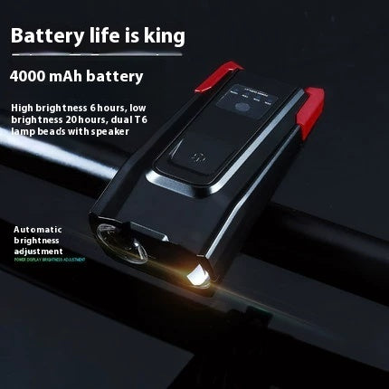 800LM Bicycle Headlight – IPX6 Waterproof LED Bike Light with Horn & USB Recharge