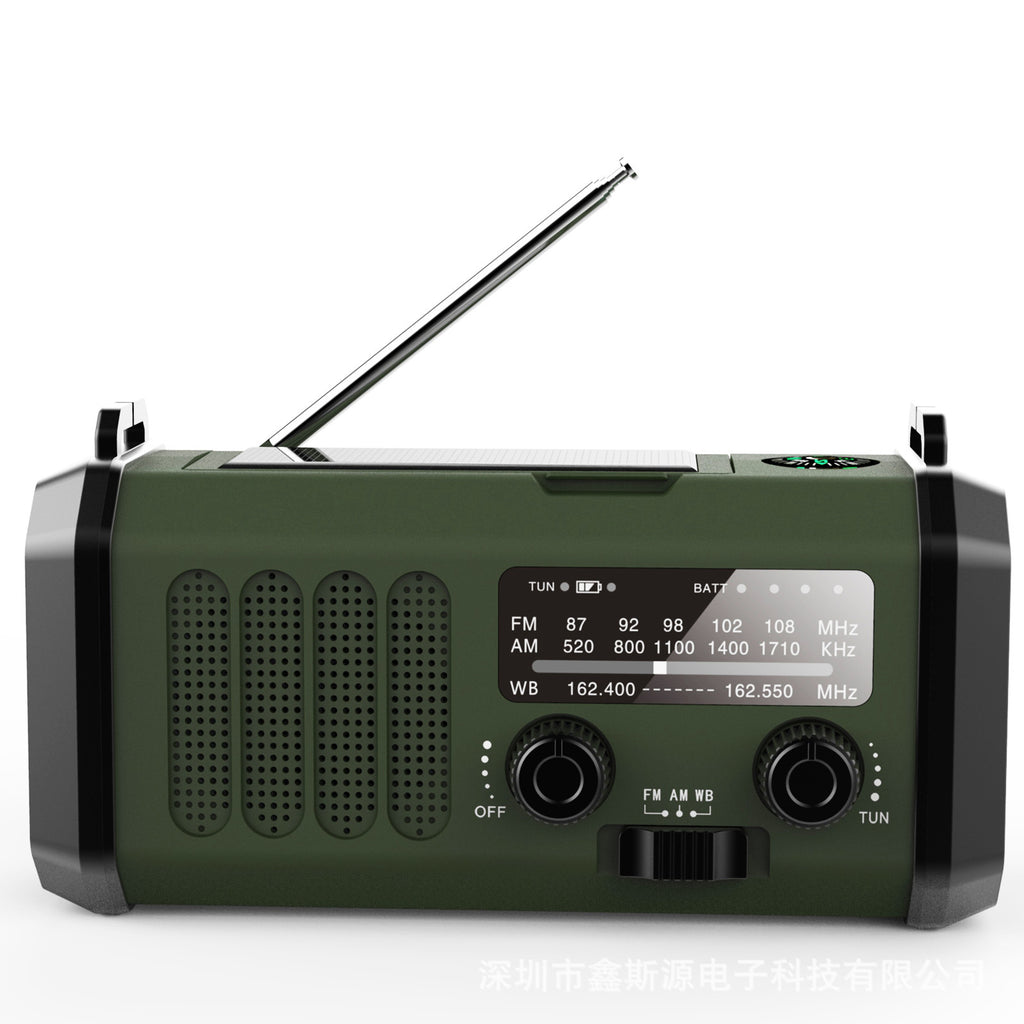 Solar Charging FM/AM Emergency Radio Flashlight with Speaker and Compass