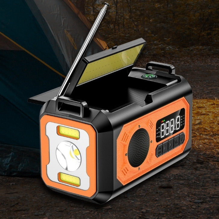 Hand-Crank Solar Emergency Power Bank with Built-In Lighting