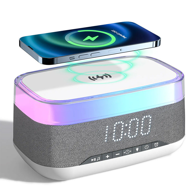 Smart Alarm Clock Speaker with Wireless Charging