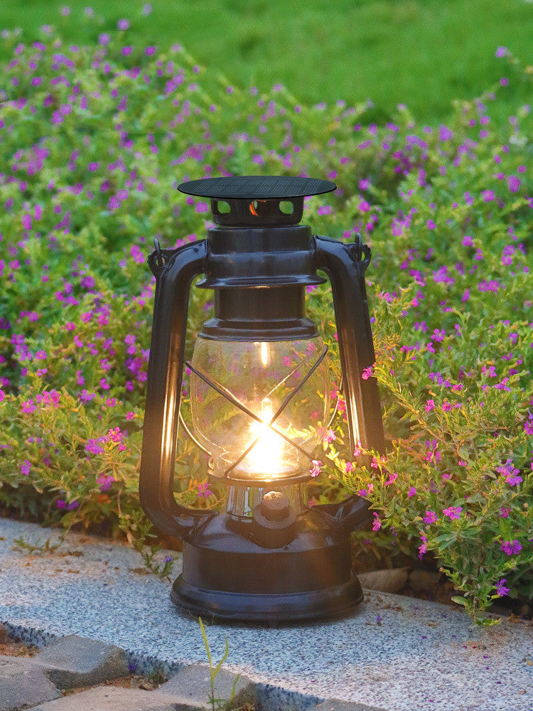 USB Rechargeable Solar Outdoor Camping Lantern with Vintage Design