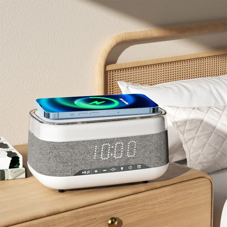 Smart Alarm Clock Speaker with Wireless Charging